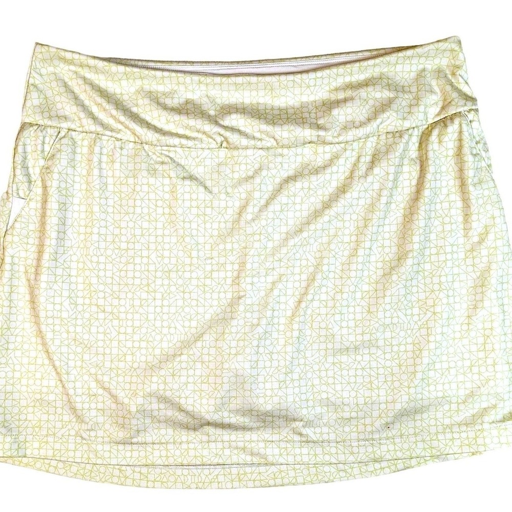 Adidas SKORT SKIRT WOMEN'S ATHLETIC GOLF TENNIS YOGA WHITE GREEN large